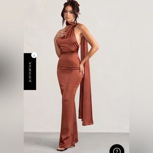 Club L London Mademoiselle Backless Satin Dress